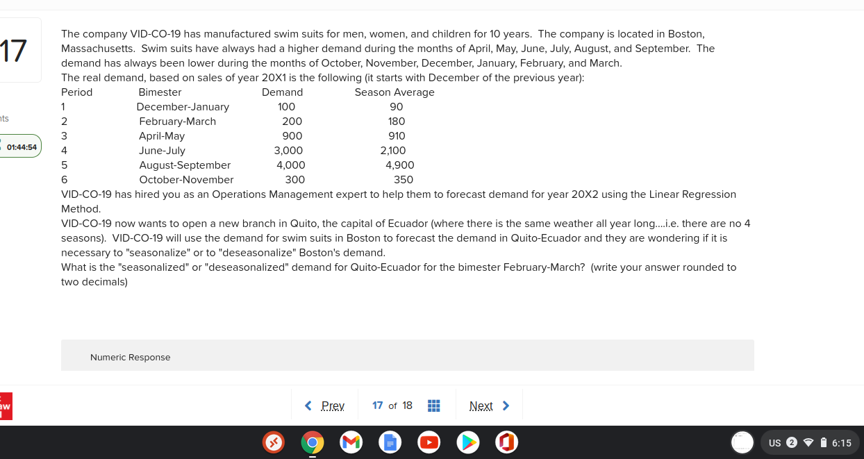 17 nts 01:44:54 4 The company VID-CO-19 has