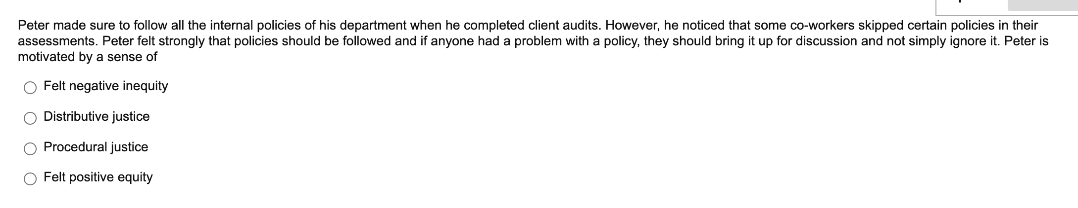 Peter made sure to follow all the internal