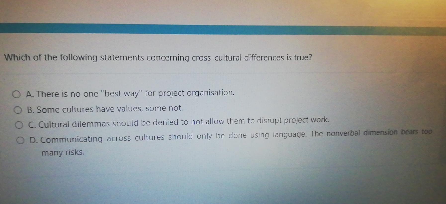 A quick 20 minute quick, multiple choice A) B) C)