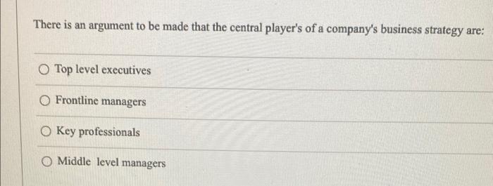 There is an argument to be made that the central