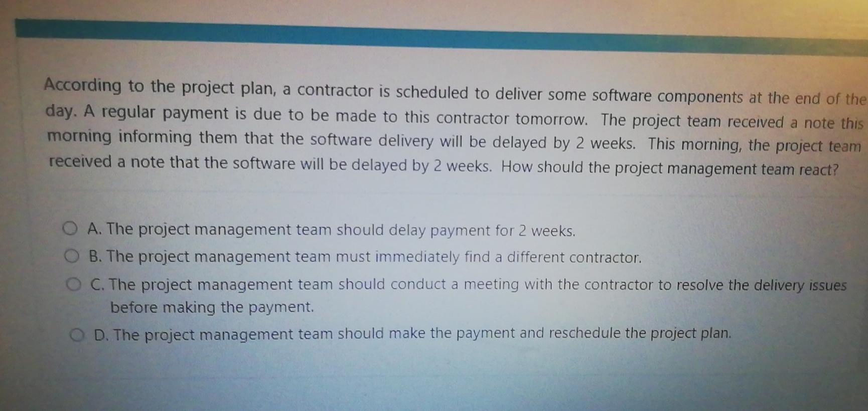 A quick 20 minute quick, multiple choice A) B) C)