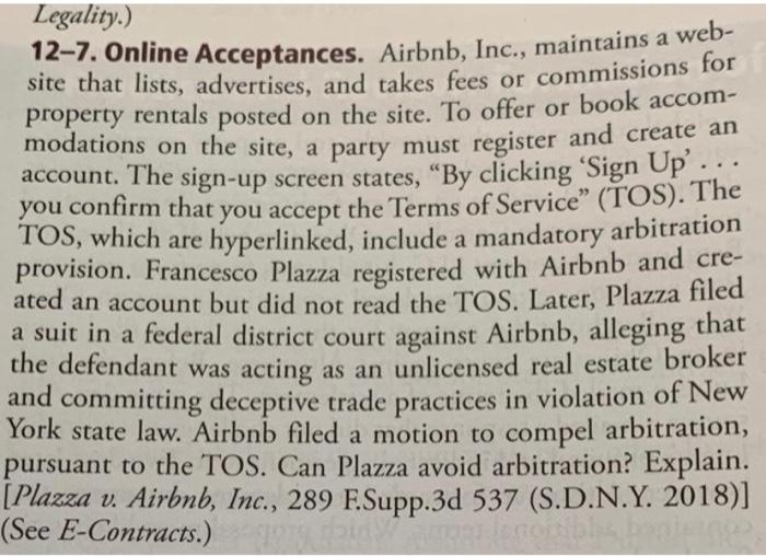Legality.) 12-7. Online Acceptances. Airbnb,
