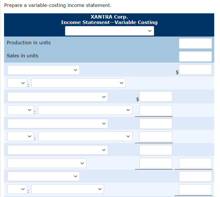 Prepare an absorption-costing income statement.