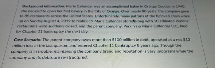 please help Background information: Marie