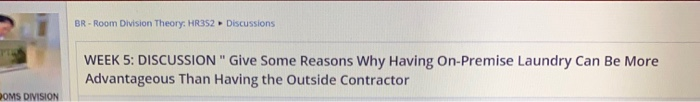 BR - Room Division Theory: HR352 Discussions WEEK