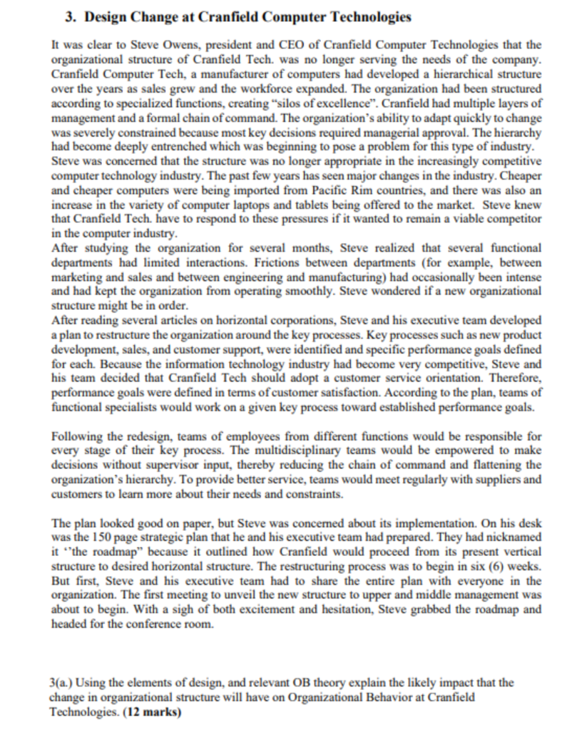 3. Design Change at Cranfield Computer