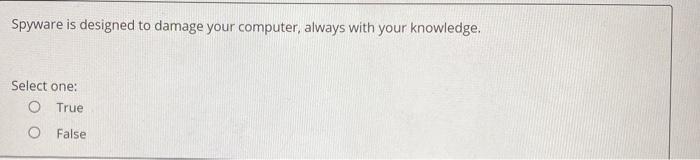 Spyware is designed to damage your computer,