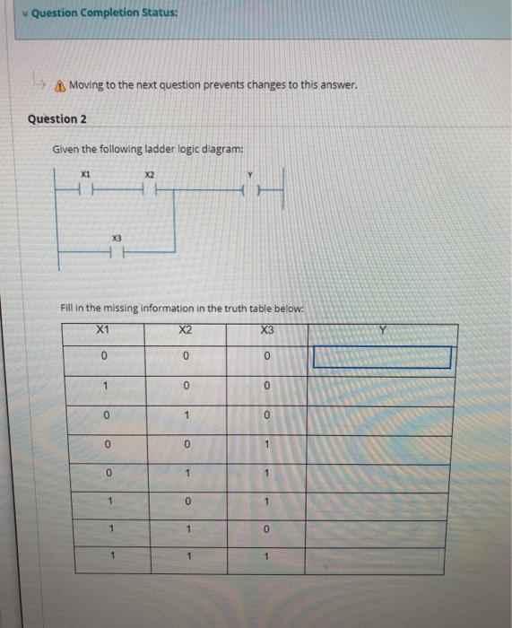 Question Completion Status: Moving to the next