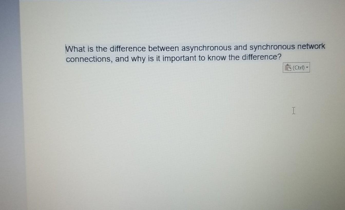What is the difference between asynchronous and