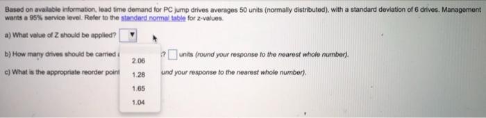 Based on available information, lead time demand