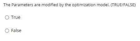 The Parameters are modified by the optimization
