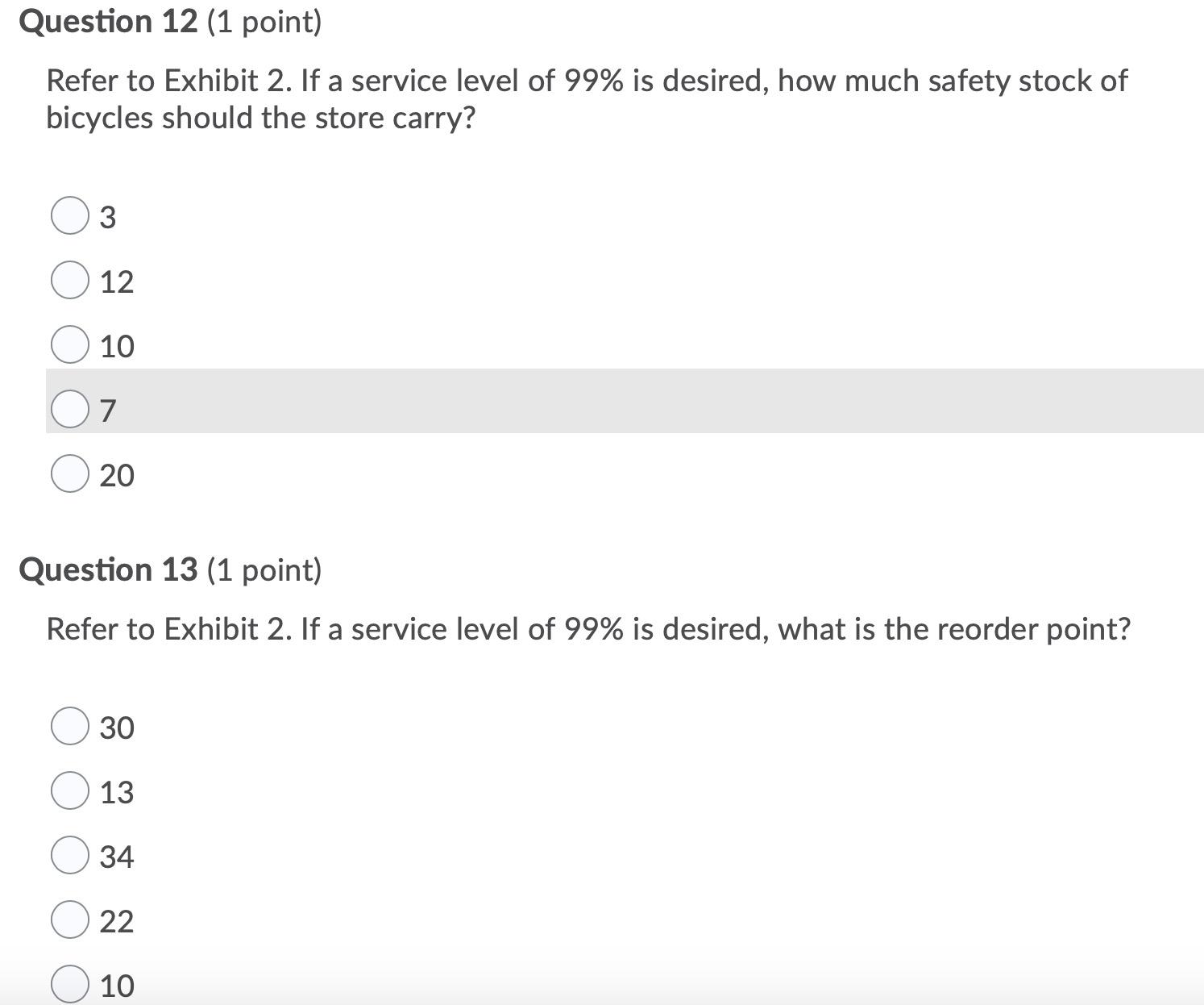 Exhibit 2. Exhibit 2. A bicycle store has an