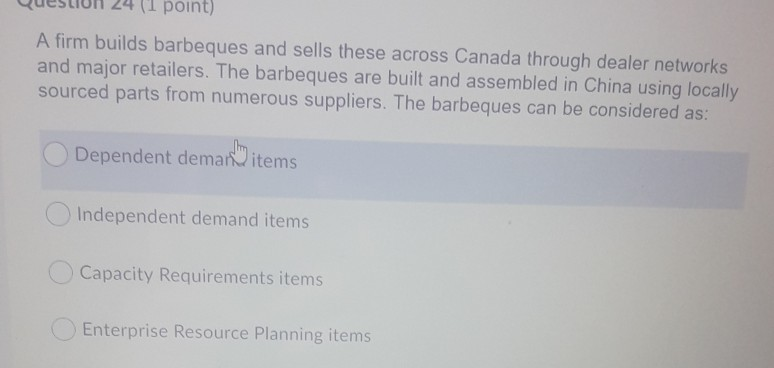 When setting up a re-order point for a firm's