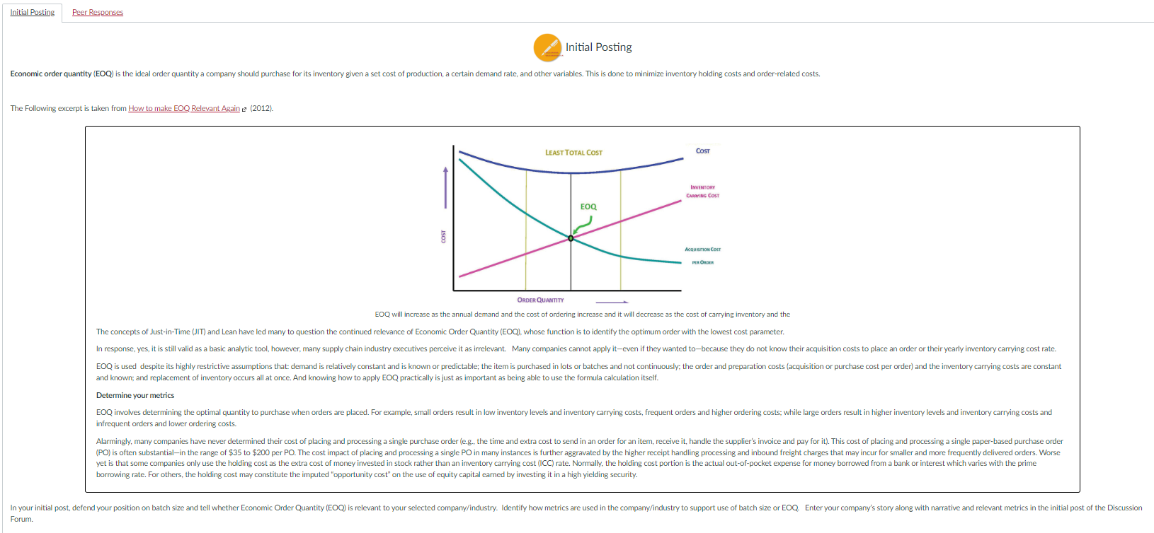 Initial Posting Peer Responses Initial Posting