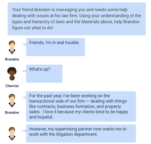 Your friend Brandon is messaging you and needs