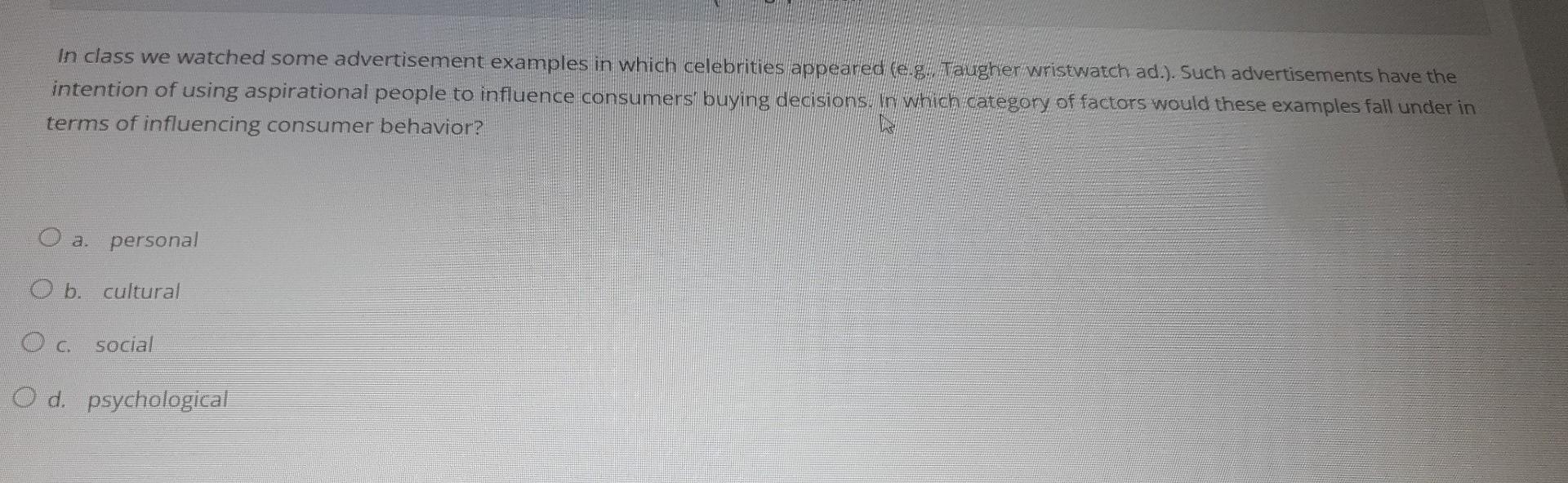 In class we watched some advertisement examples