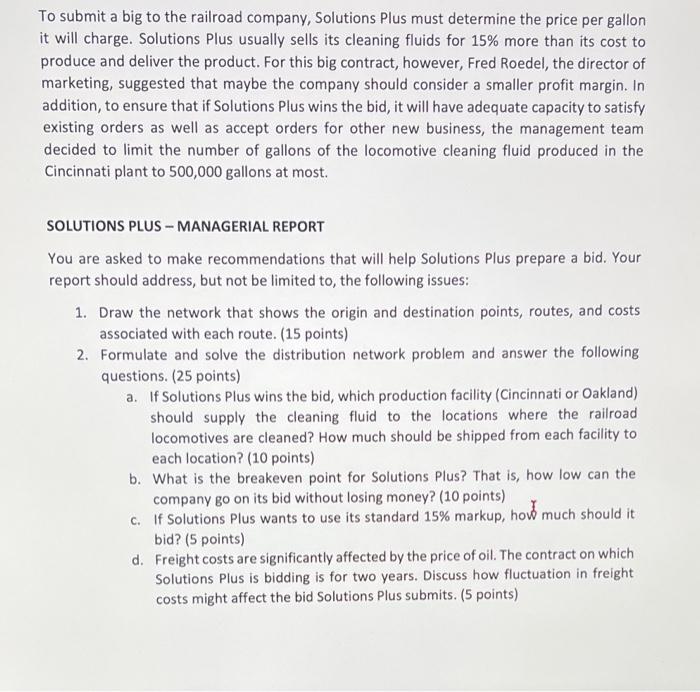 SOLUTIONS PLUS - PROBLEM DESCRIPTION Solutions