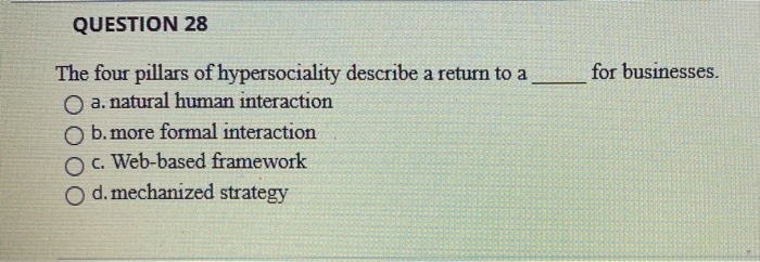 QUESTION 1 ESSERE m that is separate from the