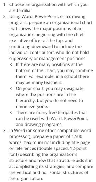 Choose an organization with which you are