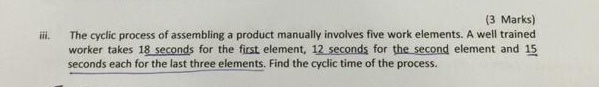 (3 Marks) The cyclic process of assembling a