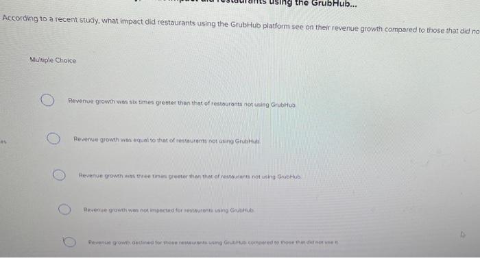 using the GrubHub... According to a recent study,