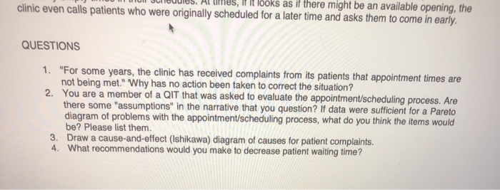 Read Case Study One: The Carbondale Clinic, pp.