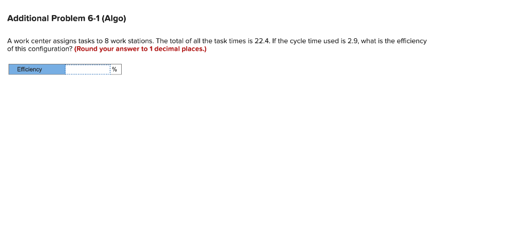 A work center assigns tasks to 8 work stations.