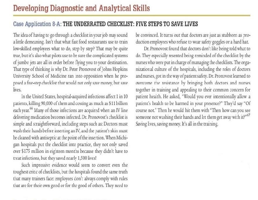 Developing Diagnostic and Analytical Skills Case