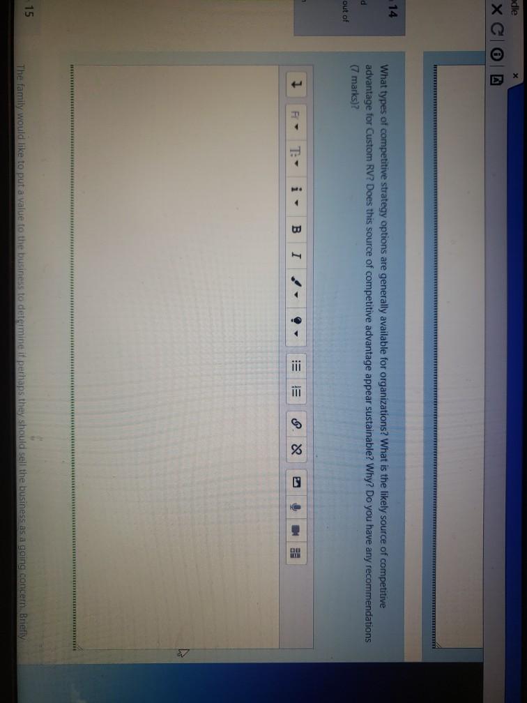 Scenario One: Custom RV Robert operates a