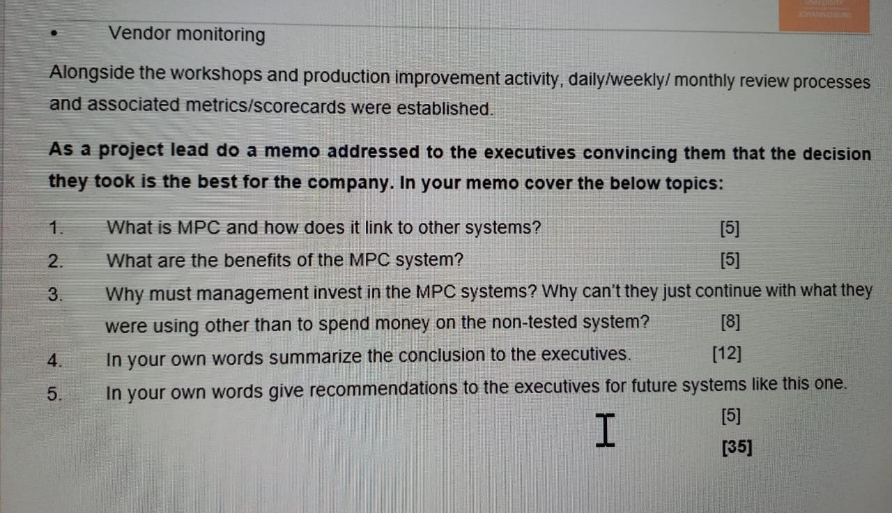 Question 1 Case Study Since you are now appointed