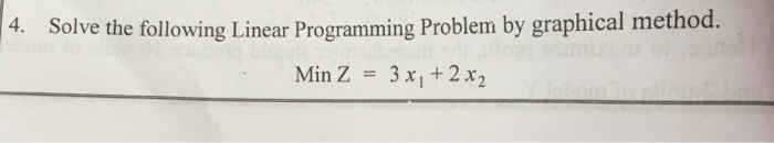 4. Solve the following Linear Programming Problem