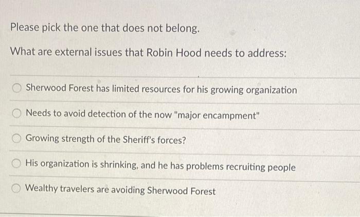 Please pick the one that does not belong. What