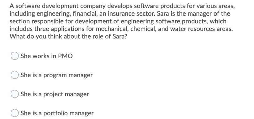 Question 1 Question 2 A software development