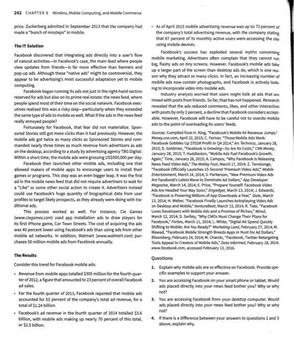 Case 8.2 Has Facebook Solved the Mobile Ad