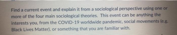 Find a current event and explain it from a