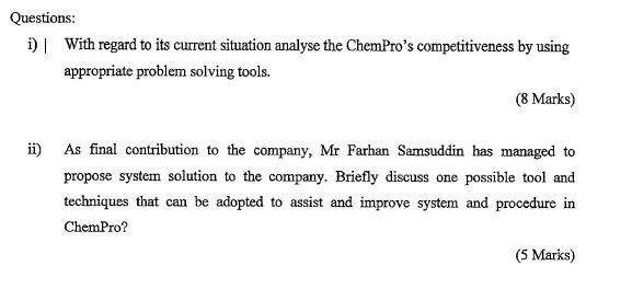 a) After 10 years at ChemPro Co., a manufacturer