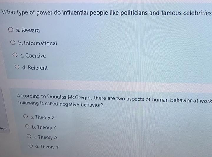 What type of power do influential people like