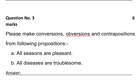Question No. 3 6 marks Please make conversions,
