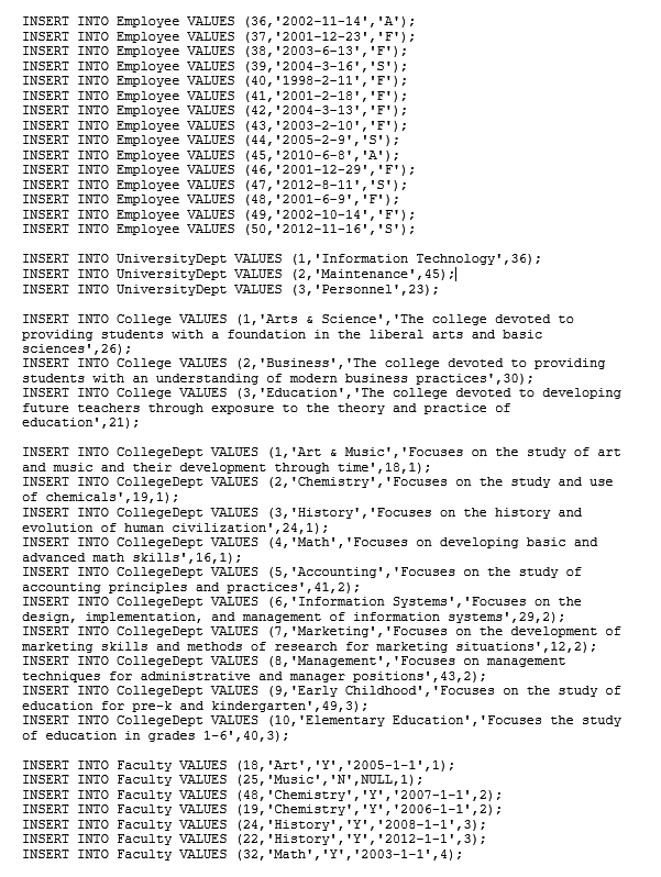 Provide the $QL for the following data requests.
