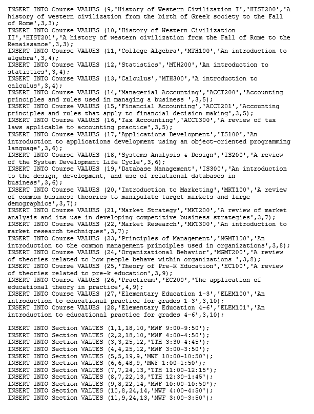 Provide the $QL for the following data requests.