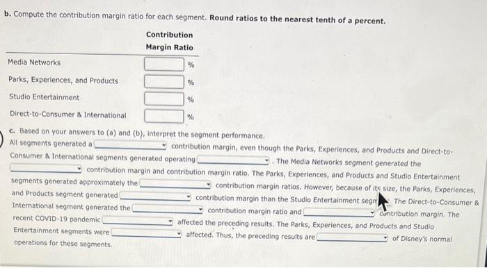 Segment Contribution Margin Analysis The Walt
