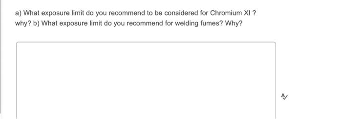 a) What exposure limit do you recommend to be