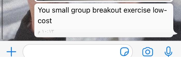 You small group breakout exercise low- cost + 0