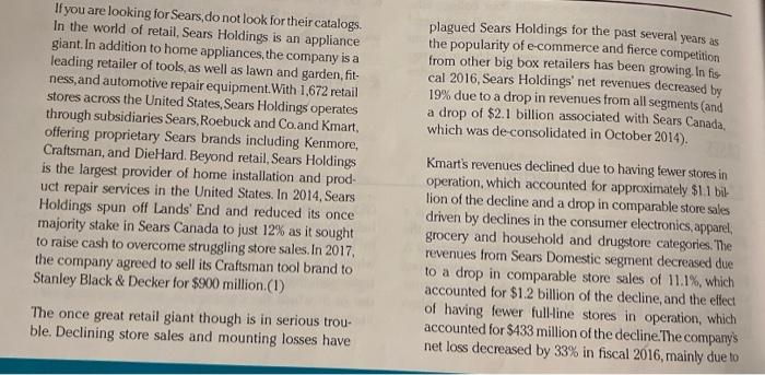 plagued Sears Holdings for the past several years