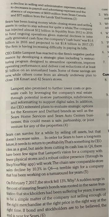 plagued Sears Holdings for the past several years