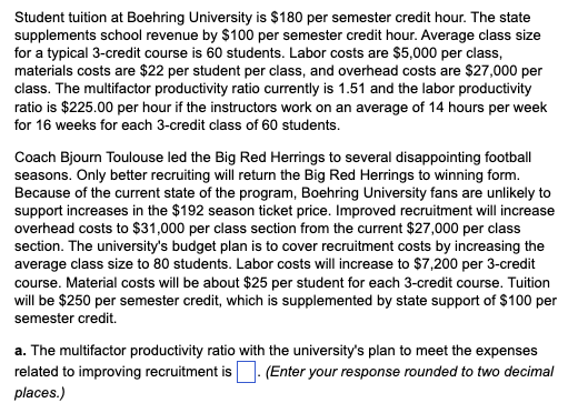 Student tuition at Boehring University is $180