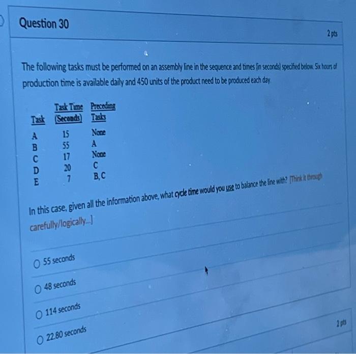 Question 33 2pts Each task of the continuously