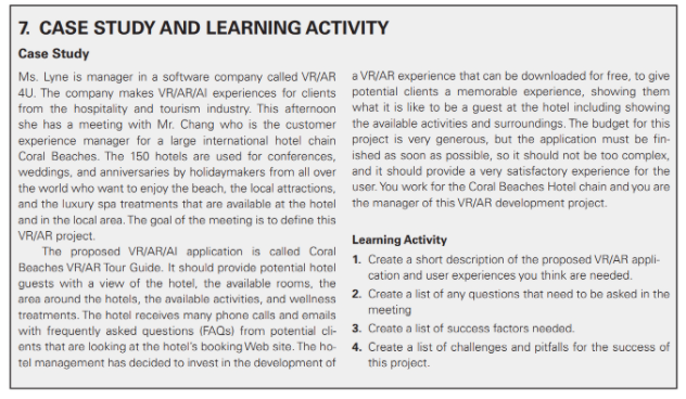 Please answer 3 and 4 7. CASE STUDY AND LEARNING