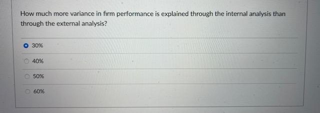 How much more variance in firm performance is