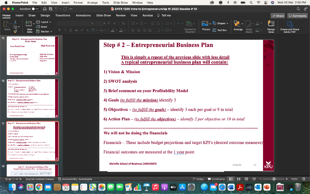 Refer to slide number 17 and write your plan. All